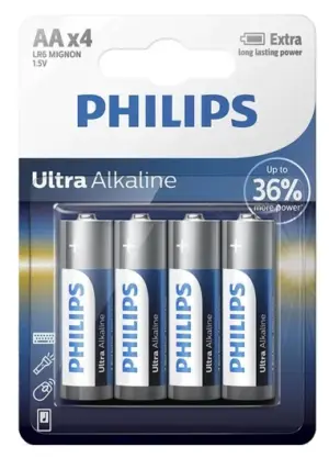 Pila Philips AA Alcalina LR6E4B/97 (4 Unidades)