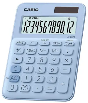 Calculadora Casio MS-20UC (12 Dígitos) - Celeste