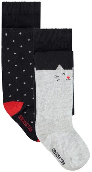 Medias Calza Bebé Orchestra AI0091-GRF Missy Cat Femenina (2 Pares)
