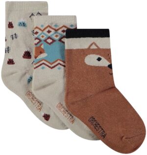 Medias para Bebé Orchestra ALAMOU-MAR Sweet Red Fox Masculina (3 Pares)