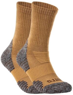 Medias 5.11 Tactical Duty Ready Ultra Crew Socks 10046-389 Dark Coyote (2 Pares)
