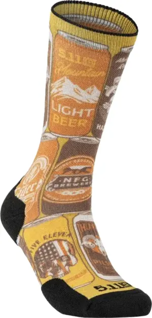 Medias 5.11 Tactical Sock & Awe Crew 99 Beers Sock 10041DI-116 Battle Brown (1 Par)