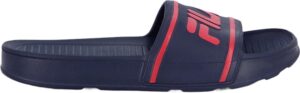 Outlet Zapatilla Fila 1SM00029-024 Sleek Slide ST Masculina Azul Marino/Rojo/Rojo
