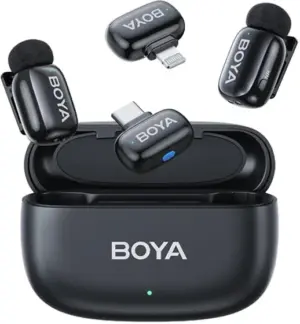 Micrófono Inalámbrico Boya MINI-12 Lightning/USB-C - Negro