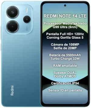 Smartphone Xiaomi Redmi Note 14 LTE Dual Sim 6.67" 6GB/128GB Azul (Global)