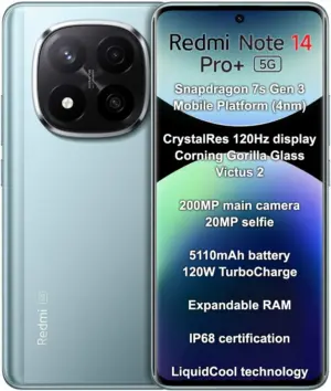 Smartphone Xiaomi Redmi Note 14 Pro+ 5G Dual Sim 6.67" 12GB/512GB Blue (Global)