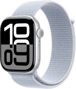 Apple Watch S10 (GPS) Caja Aluminio Silver 46mm Pulsera Sport Loop Blue Cloud MWWN3LW