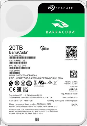 Disco Interno Seagate Barracuda Sata 20TB ST20000DM001