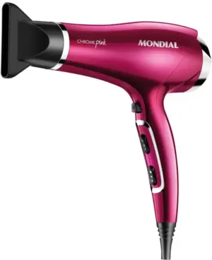 Secador de Cabello Mondial Chrome Pink SC-37 - 2000W - 220V/60Hz