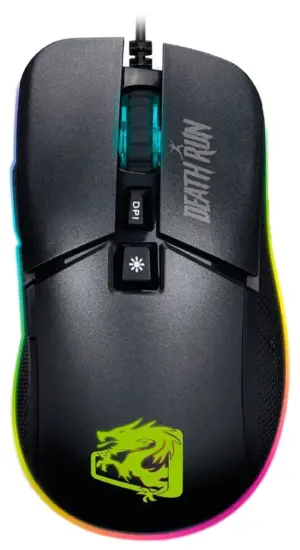 Mouse Gamer ELG Death MGDR Run 7 botones Termoplástico RGB 6400dpi - Negro