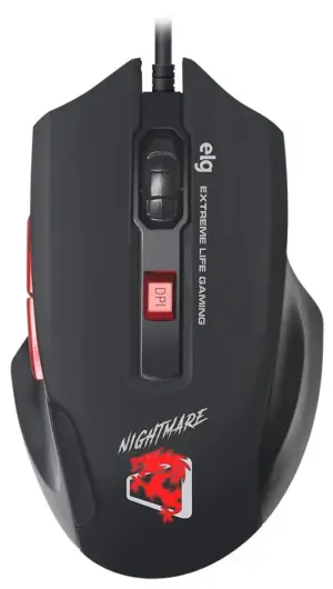 Mouse Gamer ELG Night Mare MGNM 6 botones 7 cores 4800dpi - Negro