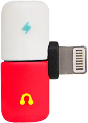 Adaptador HLD Lightning a Audio y Carga Lightning - Rojo/Blanco