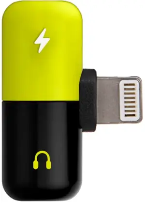 Adaptador HLD Lightning a Audio y Carga Lightning - Amarillo/Negro