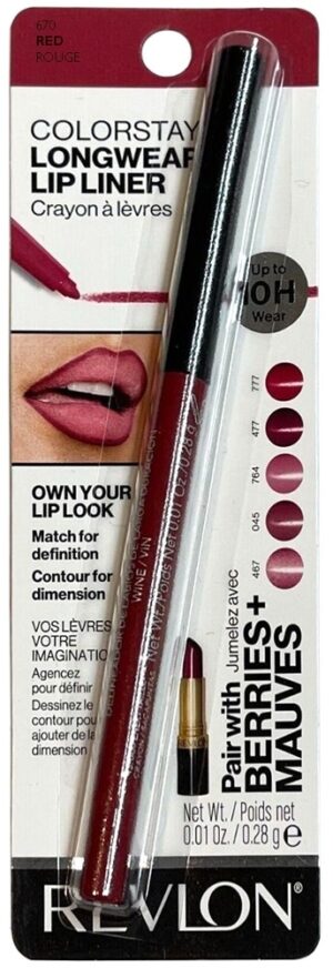 Lapis delineador Revlon ColorStay Longwear Lip Liner 675 Red Rouge - 0.28g