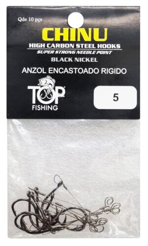 Anzuelo Top Fishing Chinu Encastoado Rigido 04 con 10 pcs