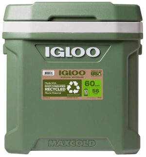 Conservadora Igloo con ruedas Ecocool Vintage 60QT - Verde