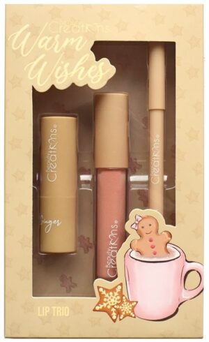 Labial Liquido + Lápiz para Boca + Labial Beauty Creations Warm Wishes Lip Trio