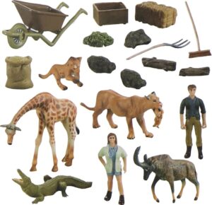 Toys Set de animales salvajes Zhong Jieming Q9899-ZJ100-B (19 Piezas)