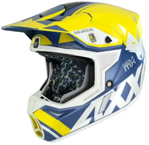 Casco para Moto Axxis Wolf Jackal A3 - Tamaño M (57-58) - Amarillo/ Azul