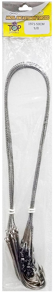 Anzuelo Top Fishing 1971 Encastoado Torcido 9/0 con 10 pcs