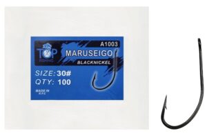 Anzuelo Top Fishing Maruseigo Black Nickel 30 con 100 pcs