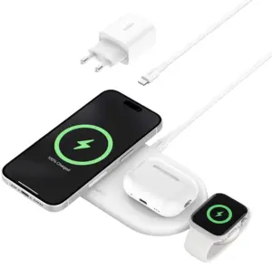 Cargador Wireless Belkin BoostCharge Pro 3in1 Qi2 15W WIZ022vfWH - Blanco