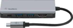 Adaptador Hub Belkin USB-C/USB 3.0/HDMI - AVC006BTSGY 100W - Grey