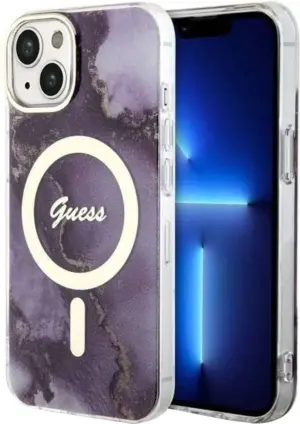 Funda Guess para iPhone 11 GUHMN61HTMRSU - Golden Marble Purple