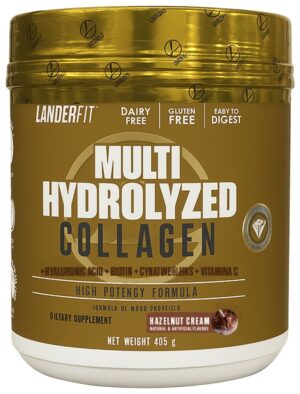 Colágeno Landerfit Multi Hydrolyzed Collagen Hazelnut Cream - 336g