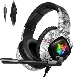 Auricular Gamer Onikuma K19 Hadset Alámbrico - Negro Camuflado Blanco