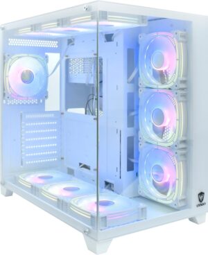 Gabinete Satellite Gammer K899 10 Fan Blanco (Sin Fuente)