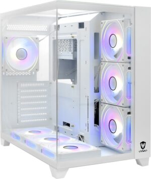 Gabinete Satellite Gammer K901 7 Fan Blanco (Sin Fuente)