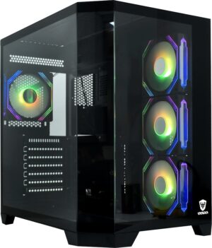 Gabinete Satellite Gammer K902 4 Fan Negro (Sin Fuente)